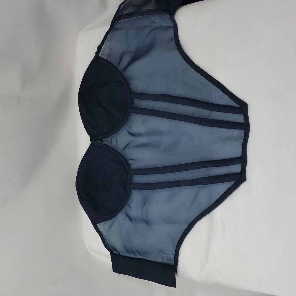 The Drop womens Sky Captain Organza Corset by @signedblakeBlouses ~ Blue - Picture 15 of 16